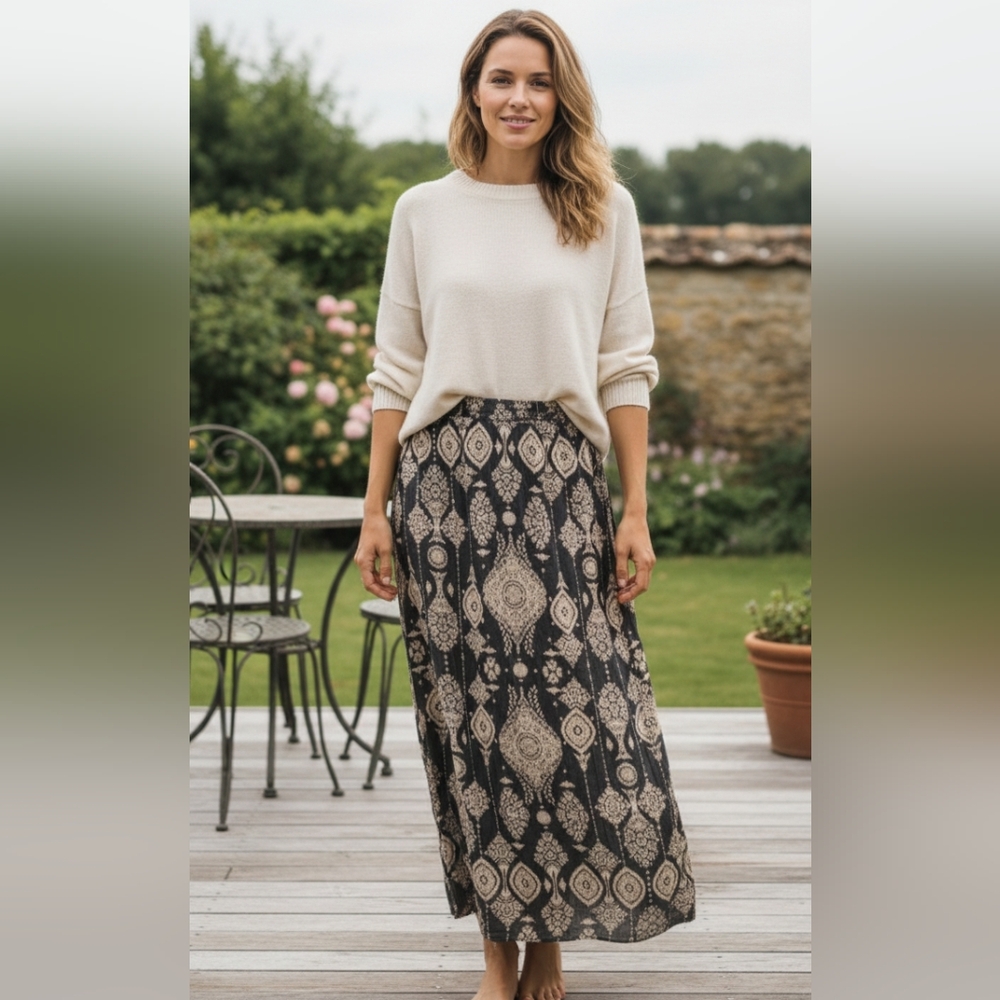 RAGA Anthropologie Maxi Skirt Size M Raw Hemline NWT MSRP